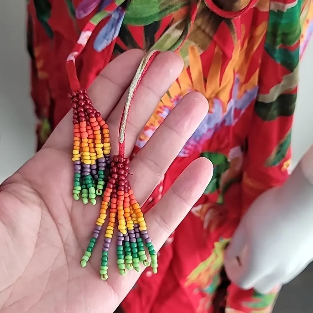Farm Rio Red Macaw Wrap Dress - Picture 7 of 13